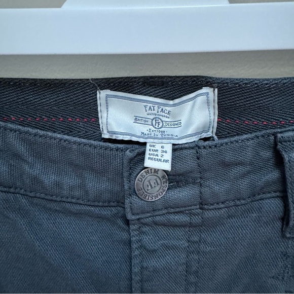 Fat Face Pleated Straight Jeans Gray Size 2 - Picture 2 of 10